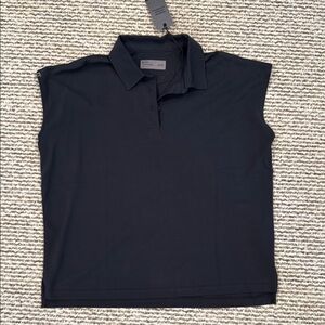 Black Sleeveless Polo Shirt